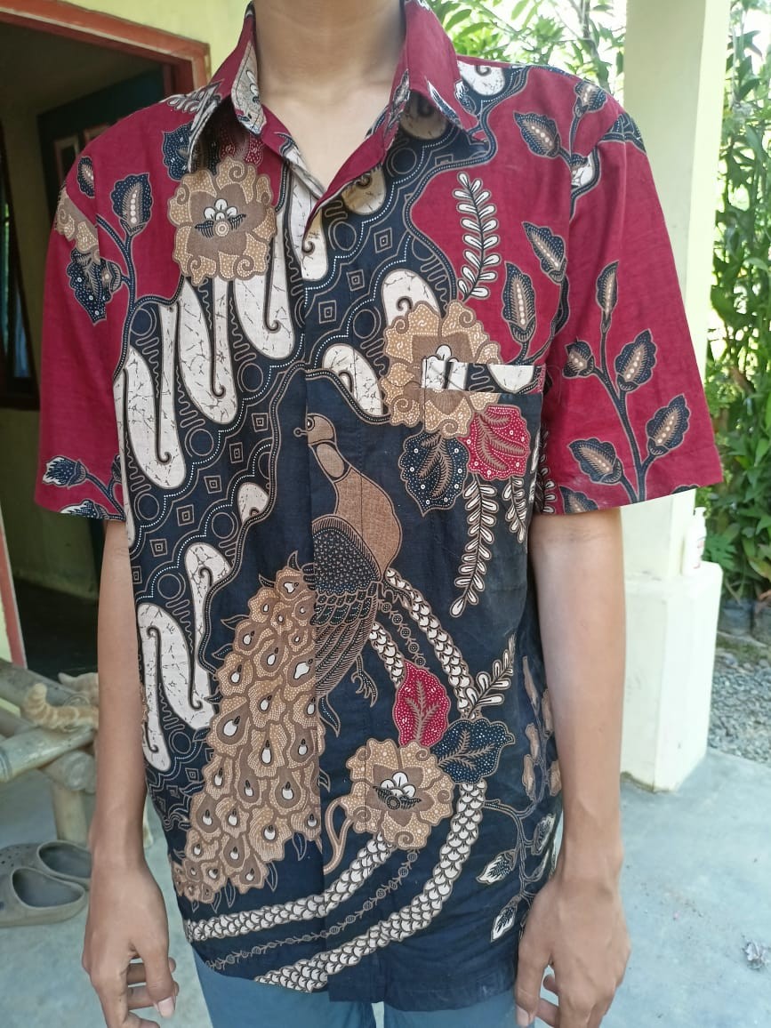 Couple Batik Dres Wanita Kemeja Pria Warna Navi S-m-l-xl-xxl-3l-4l-5l Batik Dua Putri Collection