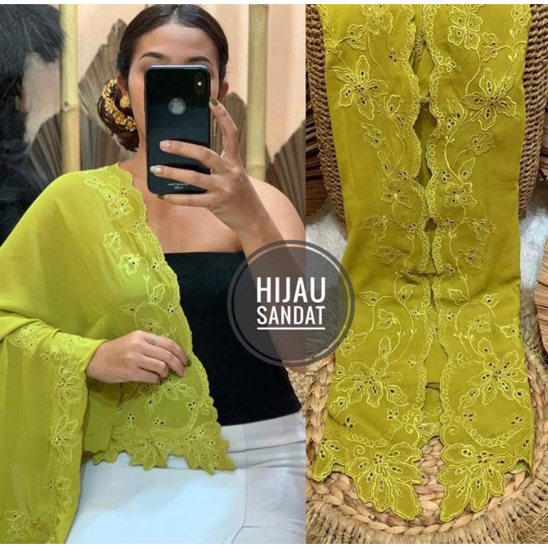 KAIN KEBAYA SUTRA CREPE BORDIR SEMI MANUAL