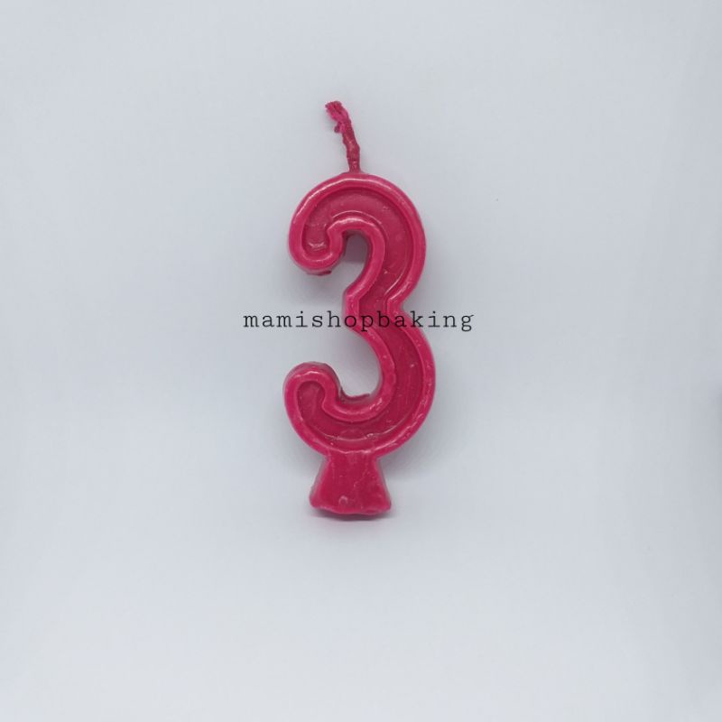 Lilin Ulang Tahun / Lilin Angka Merah Besar / Angka 3