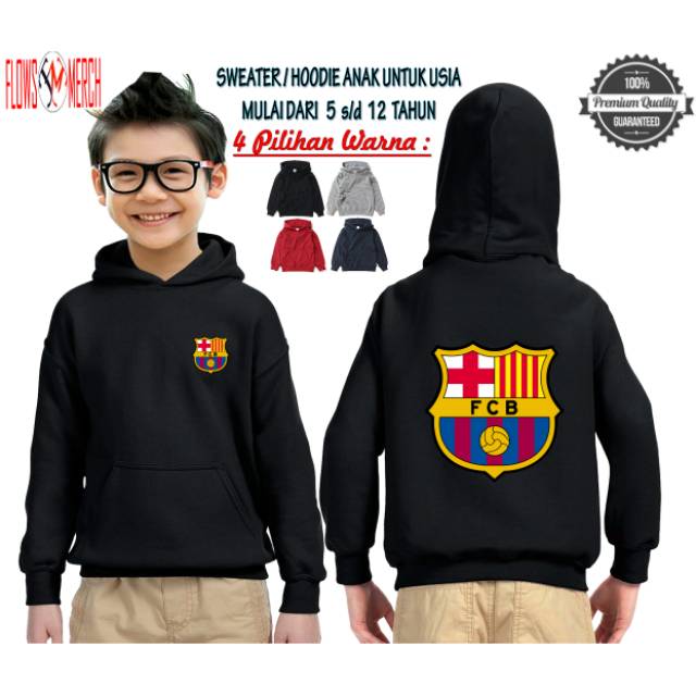 Jaket hoodie sweater anak FC Barcelona high quality