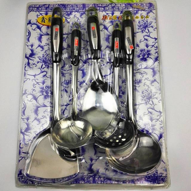 BOS832 SPATULA SET ALAT DAPUR 5pcs STAINLESS-1