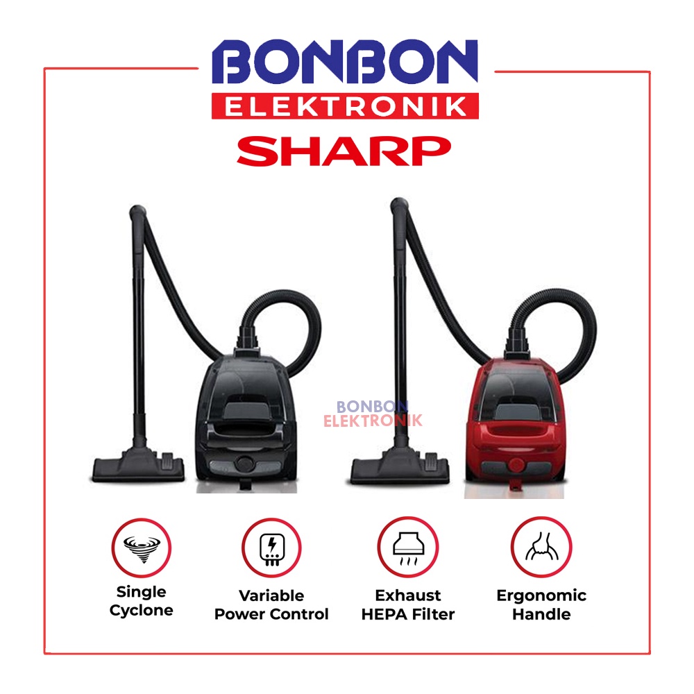 Sharp Bagless Vacuum Cleaner EC-NS18-BK/RD 450 Watt ECNS18