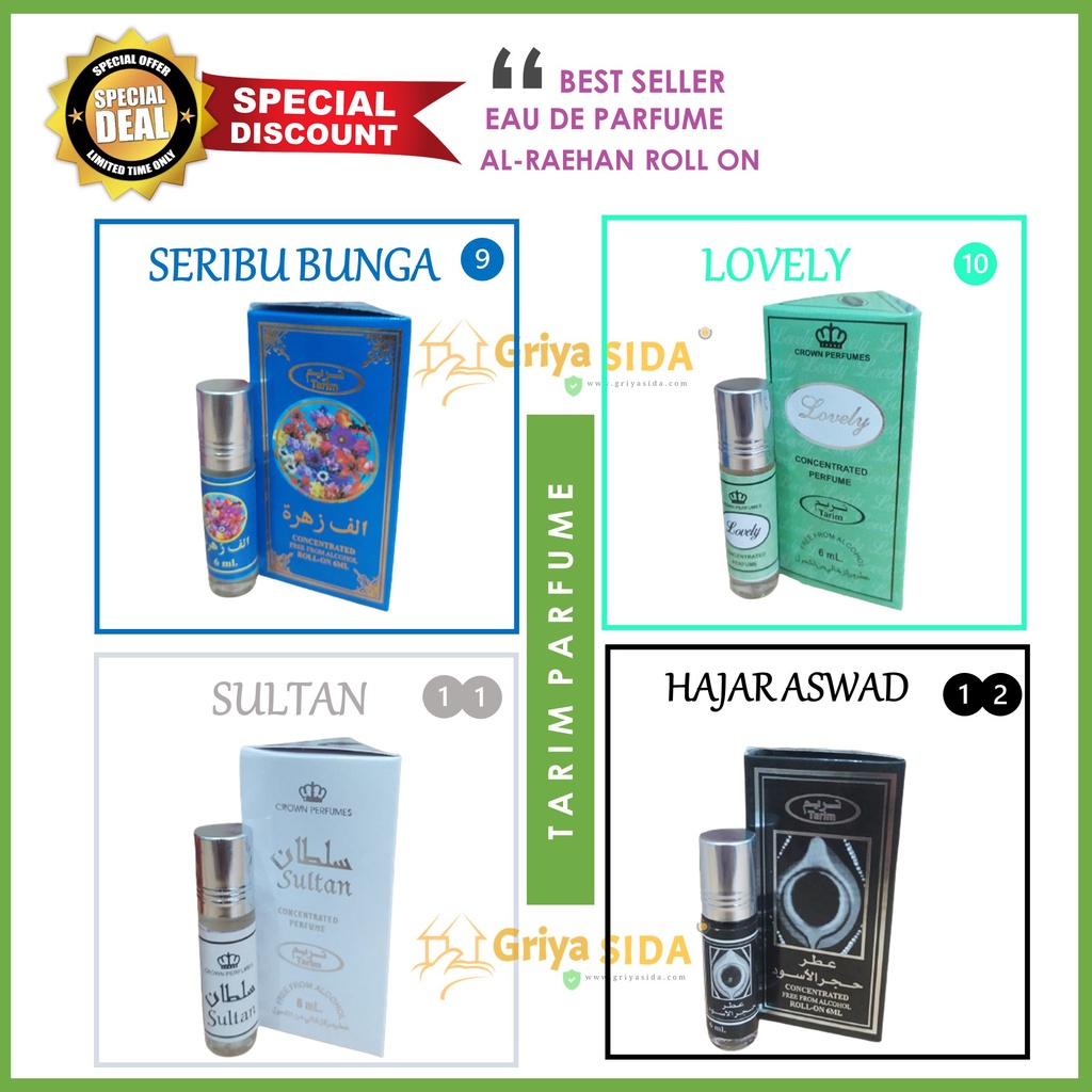 Parfum arab 6ml SIlver TARIM Sabaya minyak wangi arab aroma mirip al rehab setara