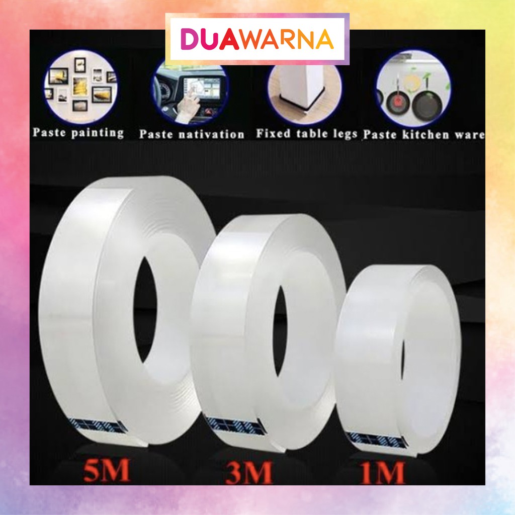 

DuaWarna Double Tape Selotip 2 Sisi Kuat Washable Removable Tanpa Bekas Multifungsi Tape