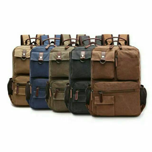 Tas Ransel Punggung Backpack Laptop 15 inch Pria - Wanita Kanvas 8678