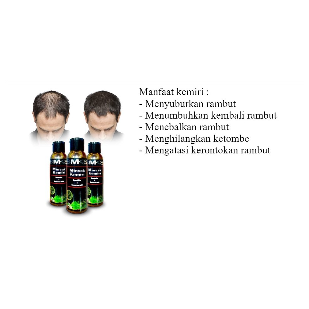 Minyak Kemiri BMKS 100% Original BPOM Penghitam Penumbuh Rambut Obat Rambut Minyak Kemiri 100ml Asli