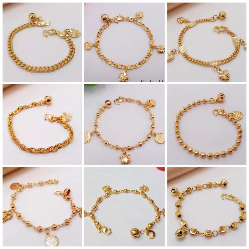 GELANG SISIK NAGA BUAT ANAK GELANG TITANIUM LAPIS EMAS 24K