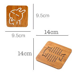 [MS108] PR 26 ❤READY STOCK❤  Tatakan Piring / Gelas / Panci Bahan Kayu Karakter / Tatakan Tahan Panas Dingi