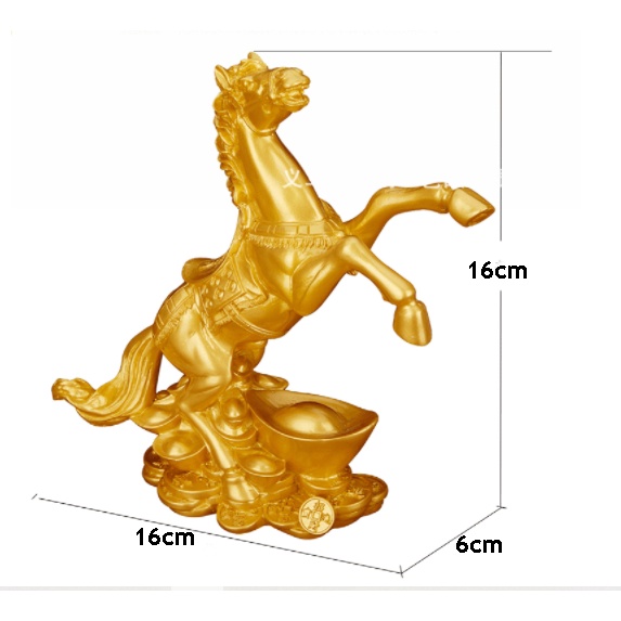 Patung Kuda Emas Berdiri | Lambang Kekayaan &amp; Hoki untuk Pengusaha