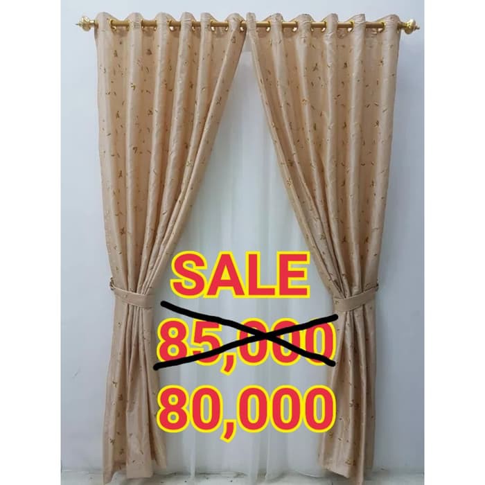 Promo Gorden jendela, hordeng minimalis taffeta bordir bunga kecil