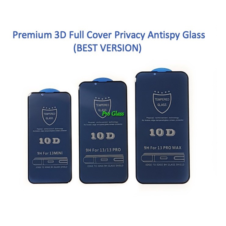 Iphone 13 / 13 PRO / 13 PRO MAX / 13 MINI 3D FULL Privacy Anti Spy / Antispy Tempered Glass