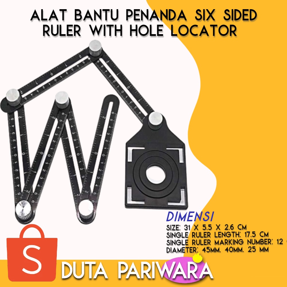 

Alat Bantu Penanda Six Sided Ruler With Hole Locator