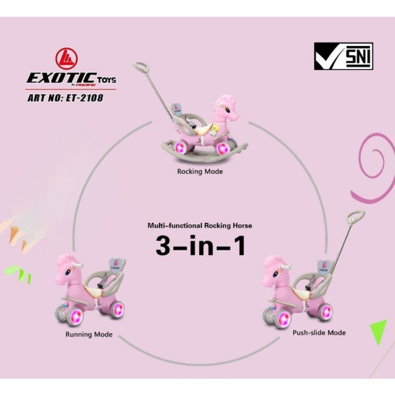 KUDA DINO GOYANG EXOTIC ET2108 &amp; ET2110 KUDA KARET / KUDA LUMPING / SEPEDA ANAK / RIDE ON