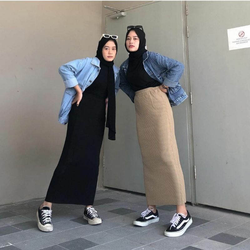 ROK SPAN RAJUT WANITA  ROK SPAN KNIT KOREAN WOMEN TERBARU ALL SIZE FIT TO L/ROK SPAN WANITA RAJUT TERBARU ROK SPAN WANITA/ROK SPAN PANJANG