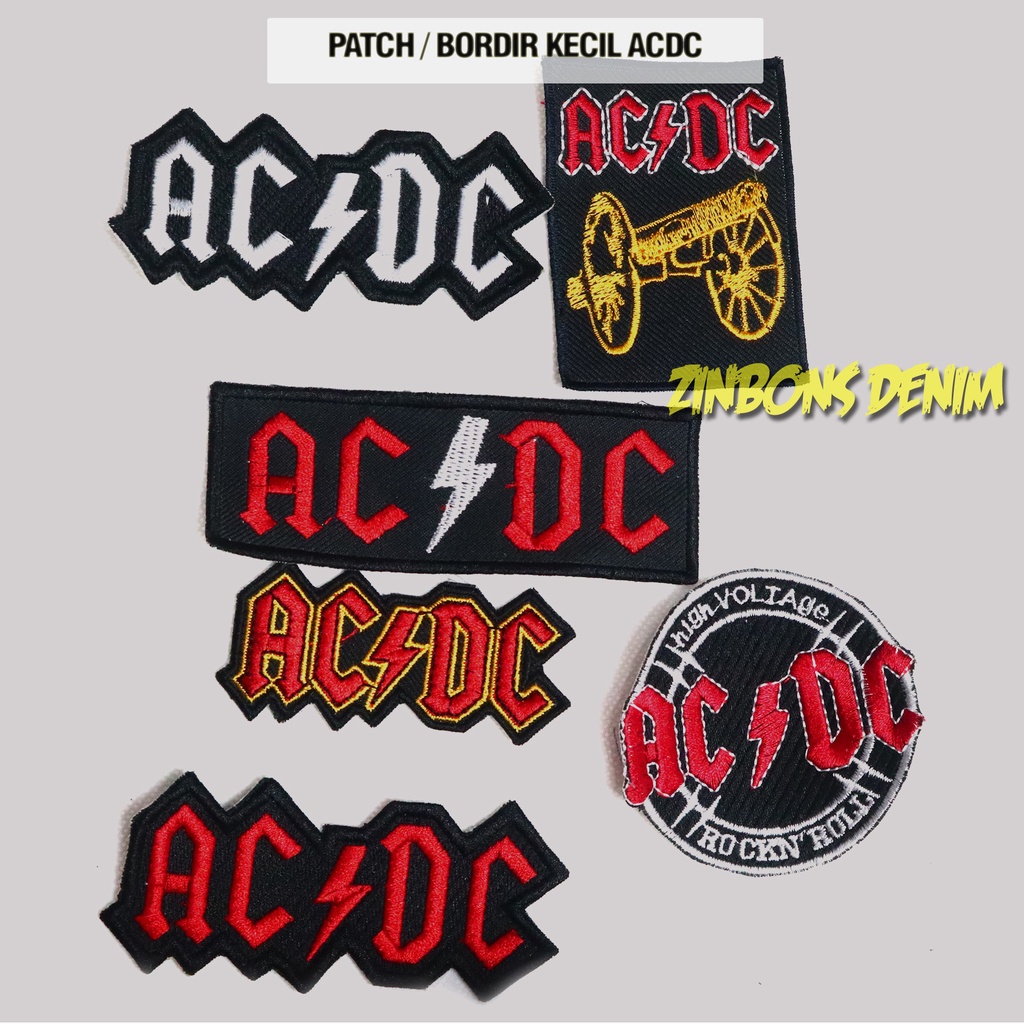 Patch Bordir Murah Emblem Bordir Jaket Motif Band Luar Keren Murah Patch ACDC Patch Music