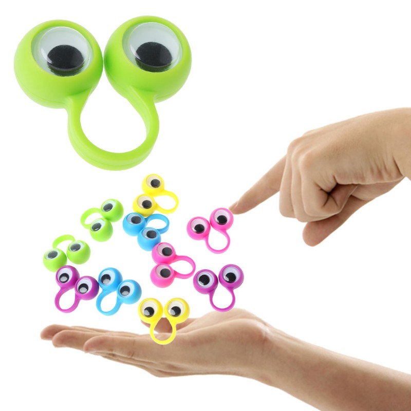 10pcs Boneka Jari Bentuk Mata Untuk Aksesoris Slime/Hadiah Anak