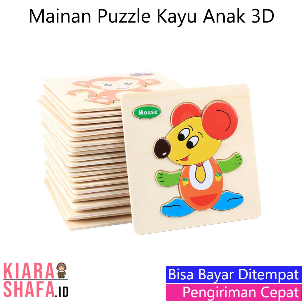 Mainan Anak Edukasi / Mainan Puzzle Kayu Anak 3D