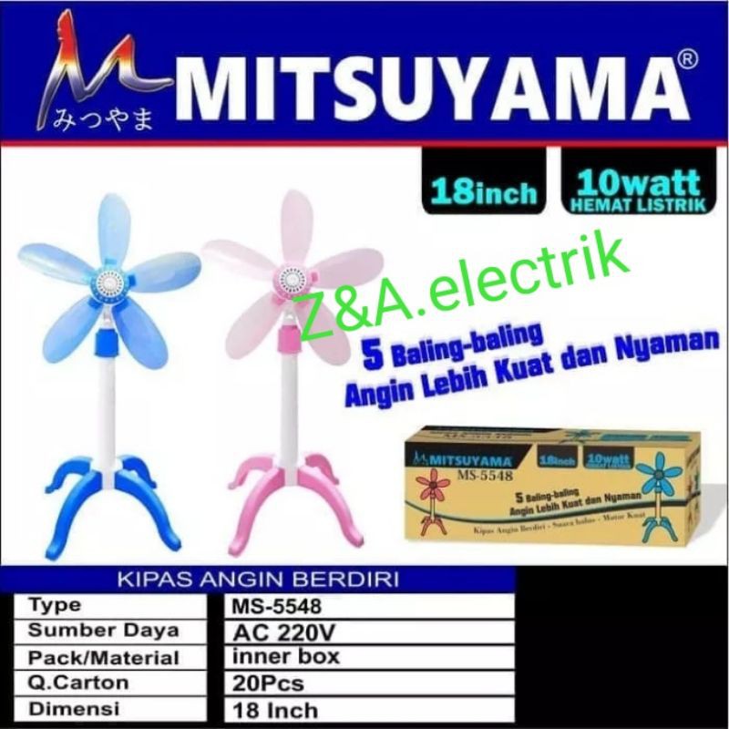 Kipas Angin Stand 18 inch 10 Watt MS-5548 MITSUYAMA