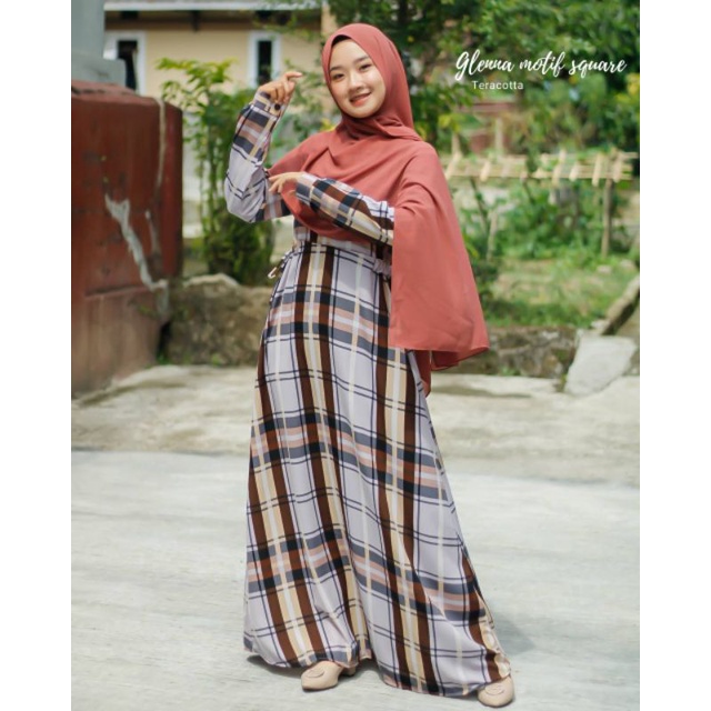 Gamis BAHAN WOLFIS/monalisa | Glenna Motif Square | Simply monalis| busui friendly | 1 kg muat 3 baju