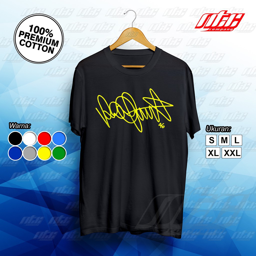 Kaos / T-shirt / Baju Tanda Tangan Valentino Rossi MotoGP   -MITRA