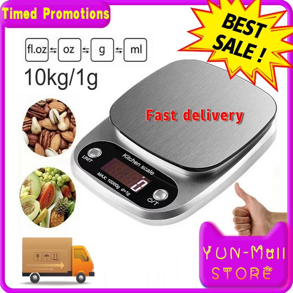 【COD+dalam stok+Pengiriman Cepat】MURAH!!! Timbangan Digital 10kg Premium Kitchen Scale High Quality