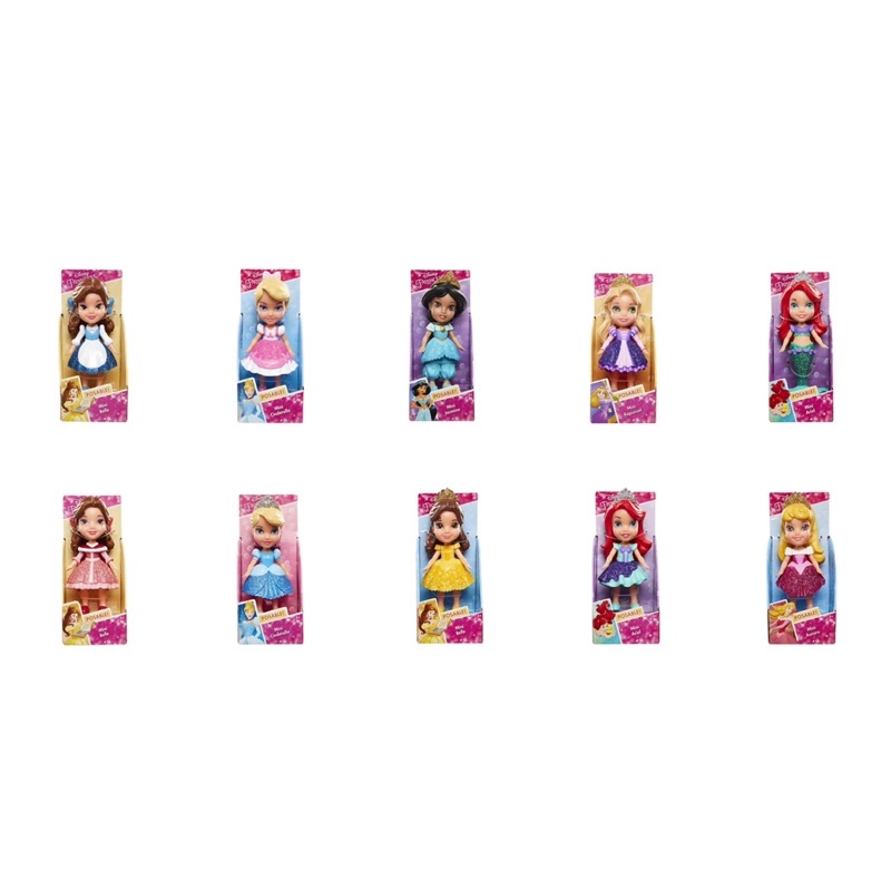 JAKKS DISNEY PRINCESS MINI AURORA BELLE CINDERELLA RAPUNZEL JASMINE ARIEL