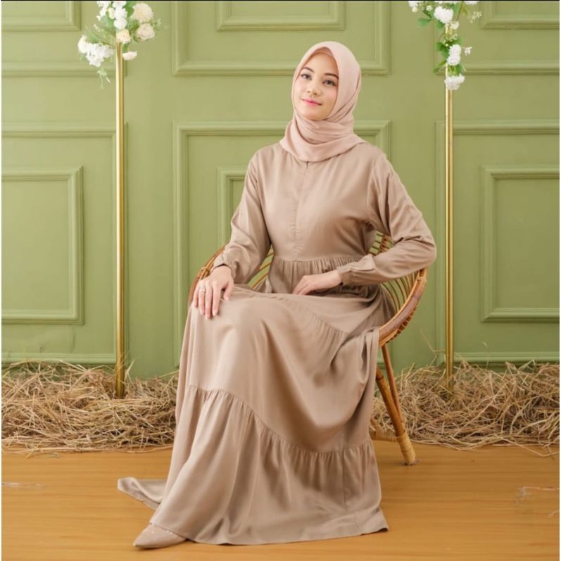 (Terbaru/Bisa COD) Rayon Tebal Adem Homedress Twill Busui Gamis Rayon Dress Homey Le Khari Rayon Gamis Busui Cassandra Basic