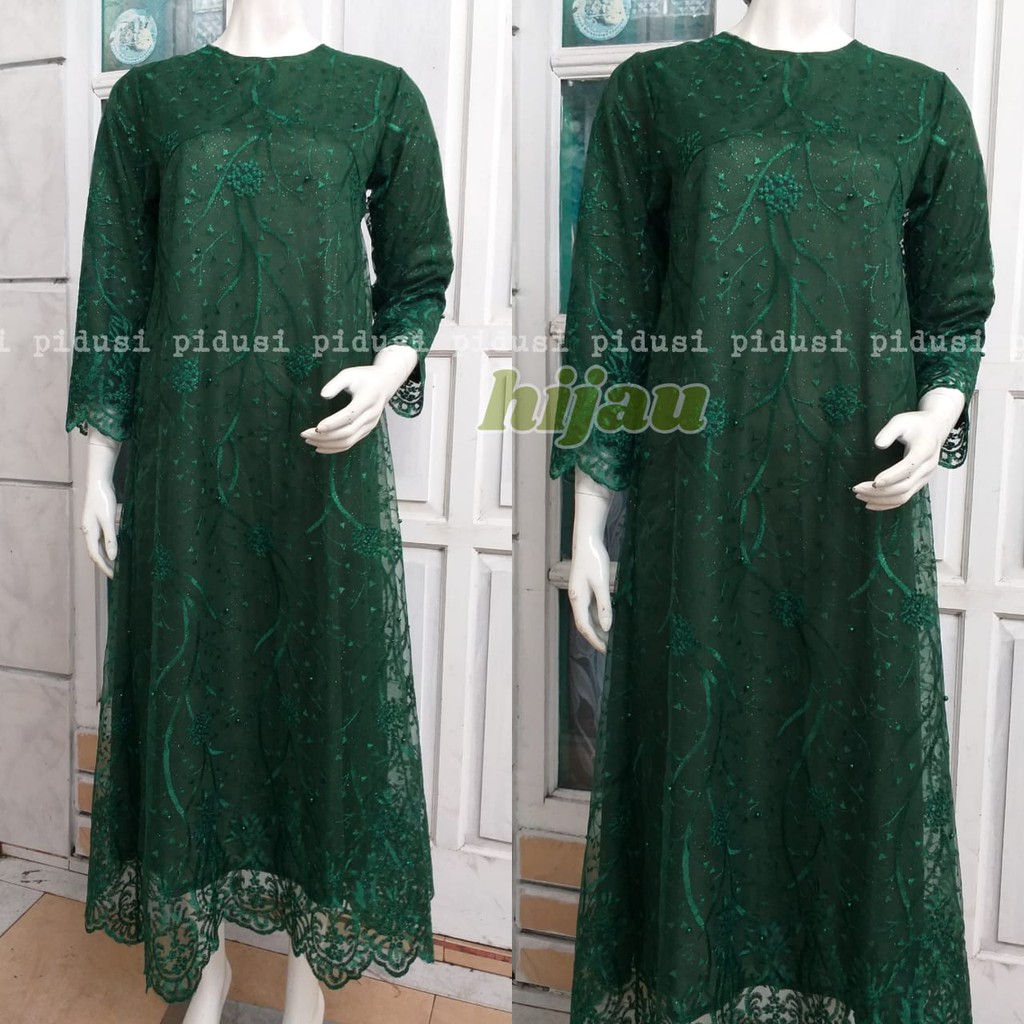 LONG GAMIS TULLE MUTIARA ARIMBI BARU / GAMIS PESTA