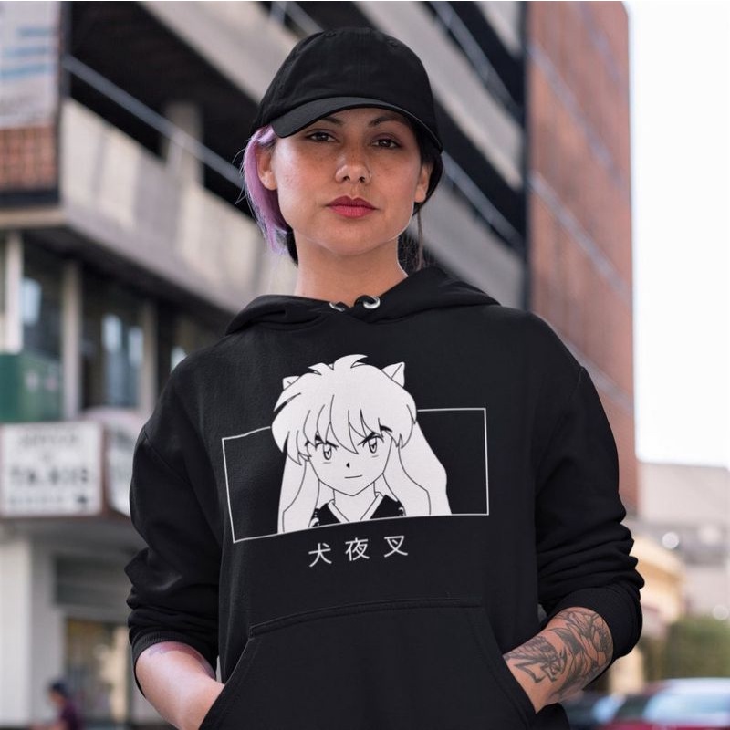 (S - 6XL) Hoodie ANIME SESSHOMARU Eyes INUYASHA Hoody Jaket Jumper Cartoon Japanese Japan Manga Harajuku Style Bigsize Unisex Wibu Jumbo