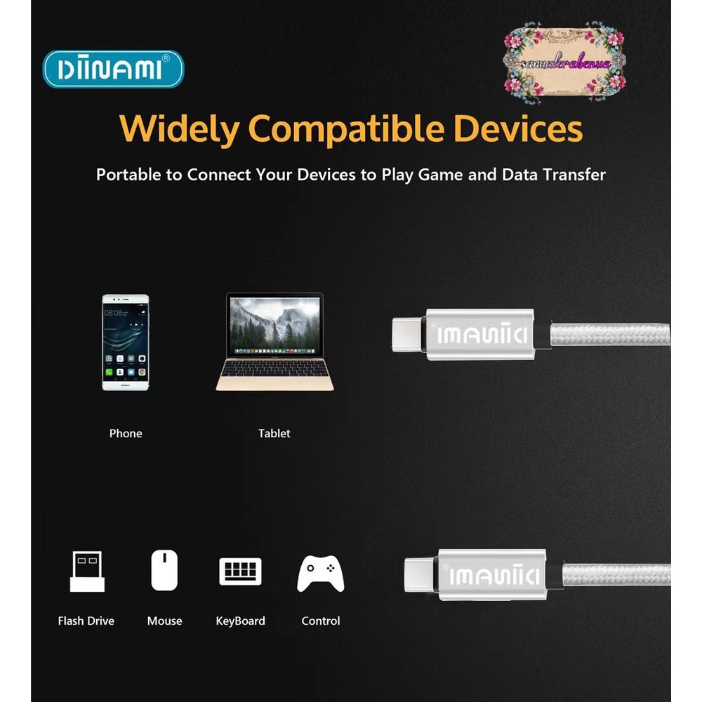 DIINAMI cable Kabel Data / Type-C ke Type-C / USB-C to USB-C / 45W Fast 15/ 2 meter  &amp; 3 meter note10 note20 s21 s22 ultra MacBook air SB4197