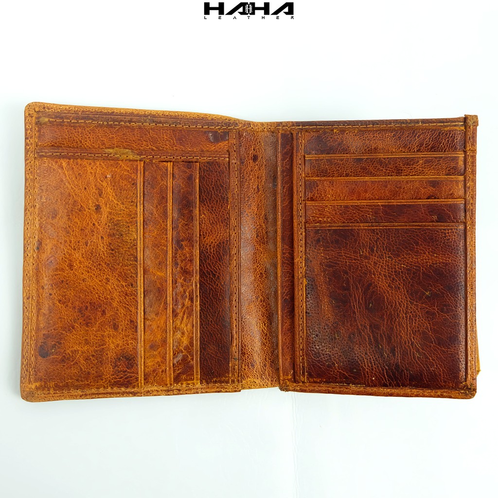 Dompet lipat pendek SHOKA Wallet Leather Kulit Motif Jeruk Cowok Pria Laki