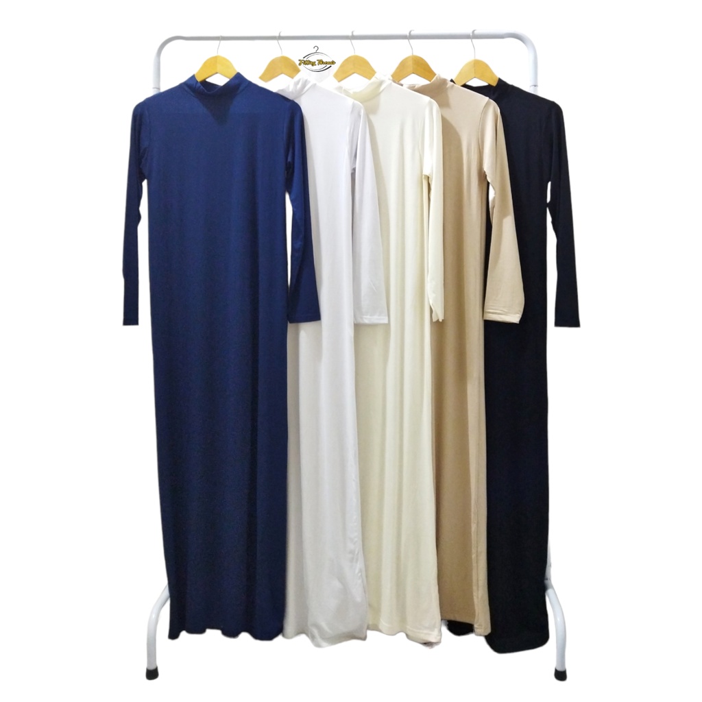 Manset Gamis Kaos Lengan Panjang / Long Dress Iner Gamis Polos Muslimah / Mangset Dress Gamis by Sunka