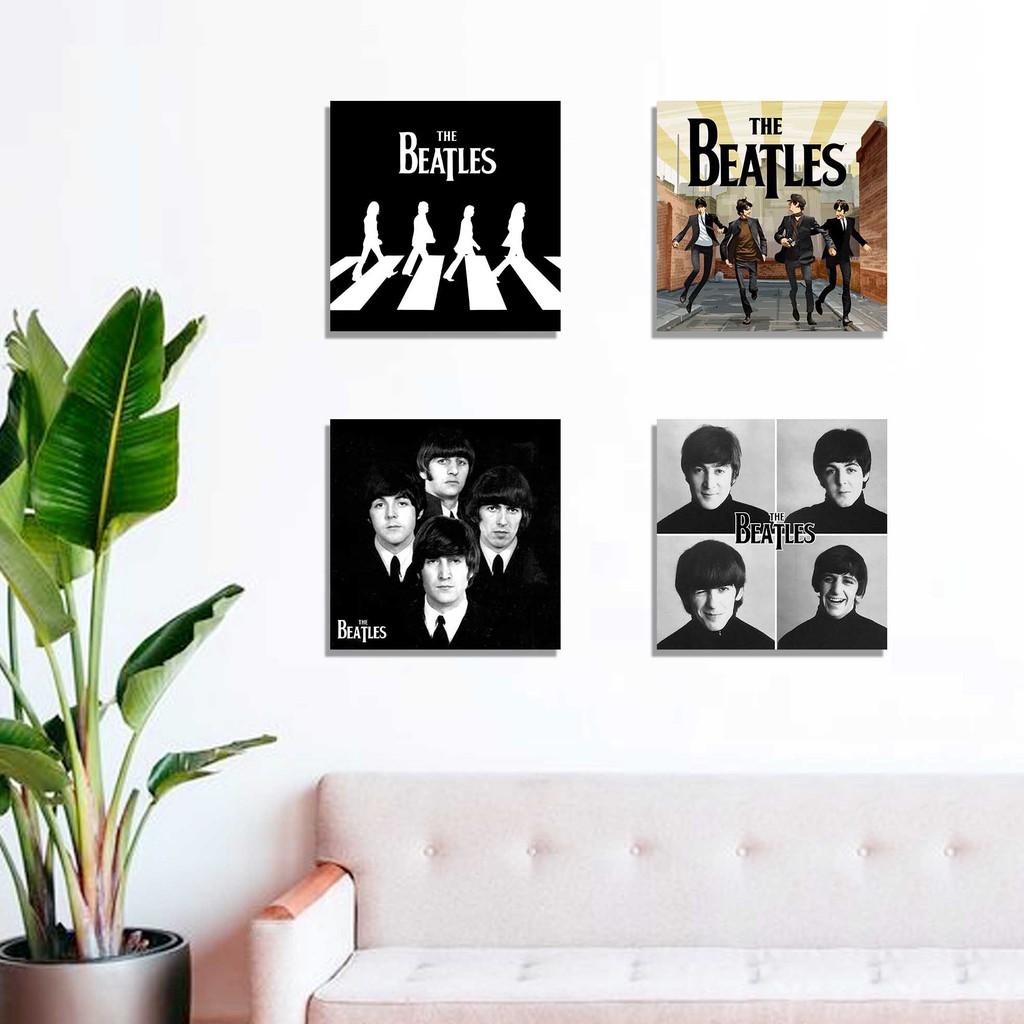 [DECOR] The Beatles poster tempelan Pajangan hiasan dinding kayu