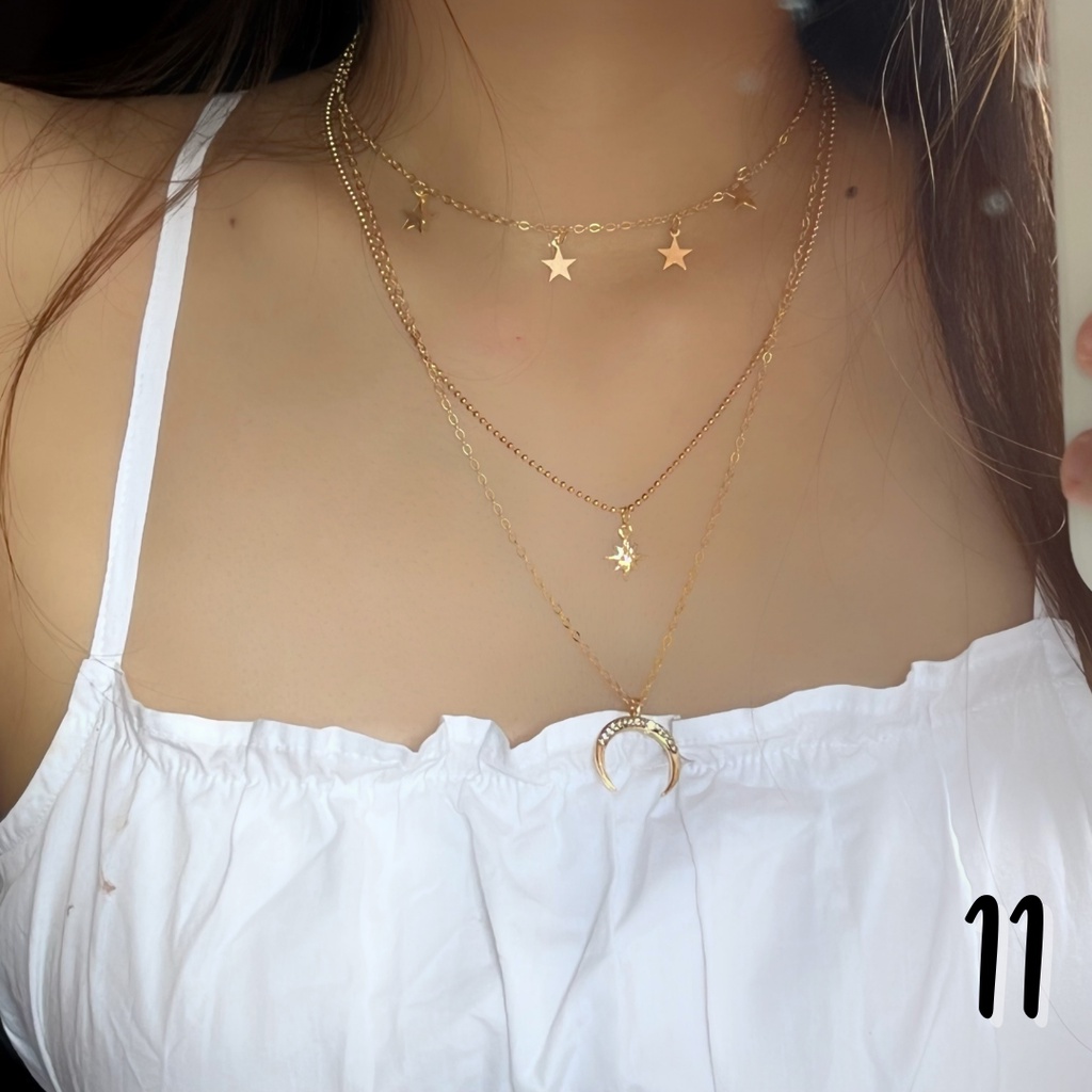 Necklace / Kalung Wanita Korea / Aksesoris Wanita / Kalung Rantai / Kalung Aesthetic / Kalung Layer Pendant