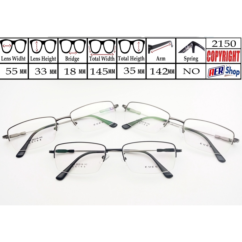kacamata minus HALF FRAME metal elastis kacamata minus premium lentur