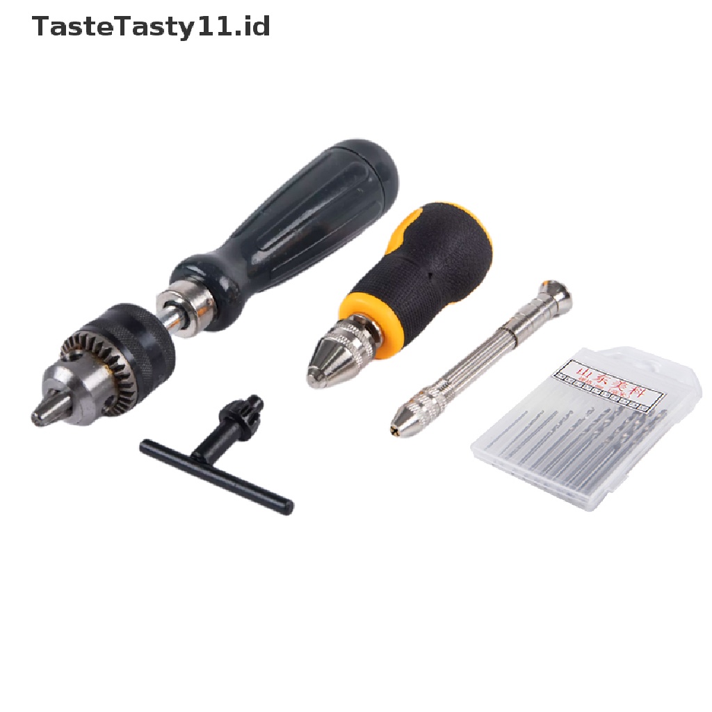 【TasteTasty】 Simple Hand Twist Drill Woodworking Handle Tools Stationery Mini Hand Drill .