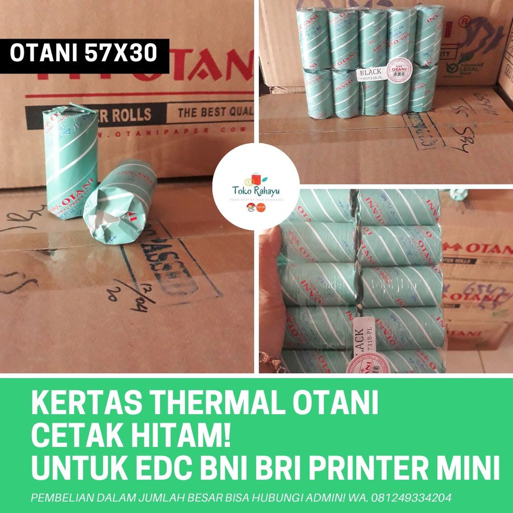 Kertas Struk Kasir Kertas Thermal Paper Roll Otani Kertas Struk Thermal EDC BRI  BNI 57x30 Coreless