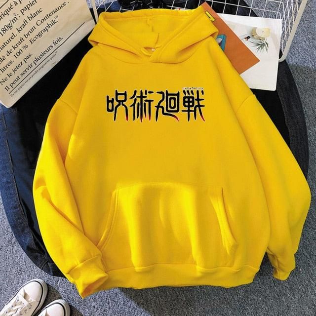 Sweater Hoodie JUJUTSU KAISEN FONT Pria Wanita Size S M L XL XXL XXXL