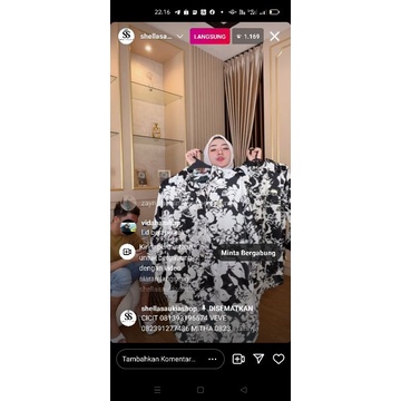 tunik bunga hitam ORI by Shellasaukia