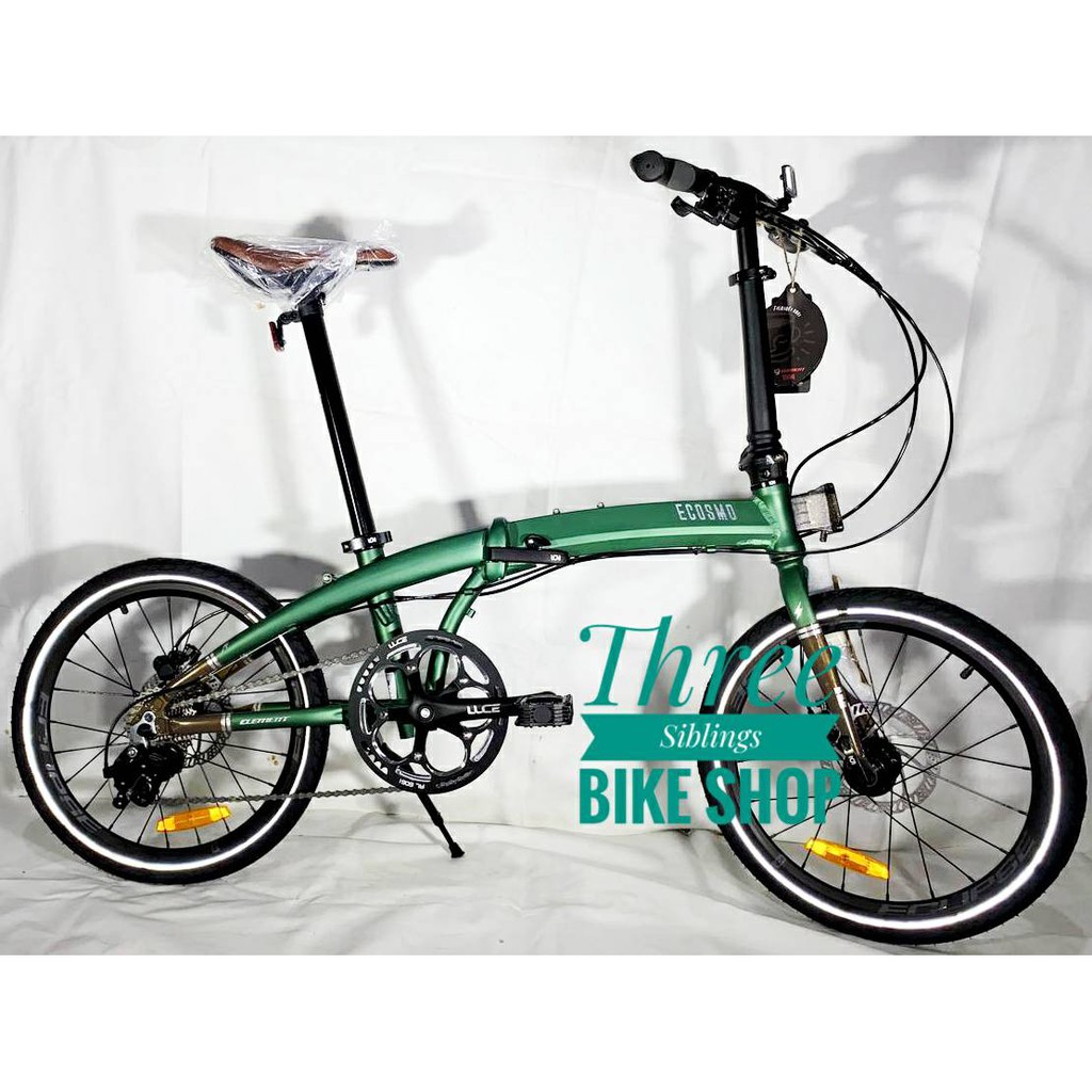 SEPEDA LIPAT ELEMENT ECOSMO FILOSOFI KOPI 10 20 INCH GREEN ,ALLOY, HYDRAULIC DISC BRAKE