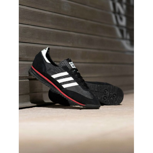 Sepatu adidas Original SL 72 Black White Red Sole Black