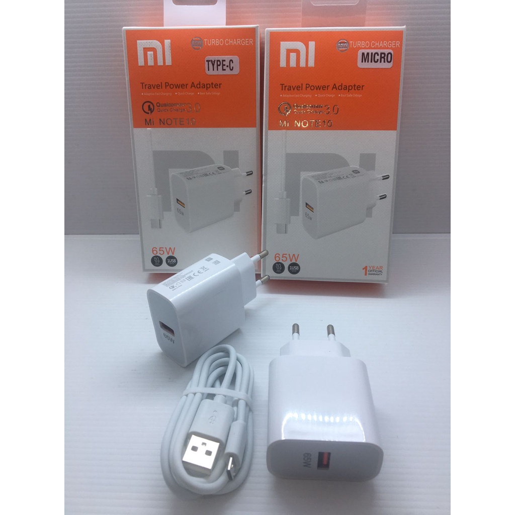 CHARGER XIAOMI 65W REDMI NOTE 7 MI 9 MI 8 MDY-10- EF QC 3.0 REDMI 8 / REDMI 8A / R.8A PRO / REDMI 9 / REDMI 9A / REDMI 9C / REDMI 9C / REDMI 9i / REDMI 9T / REDMI 10 / REDMI 10X 4G / REDMI 10X 5G