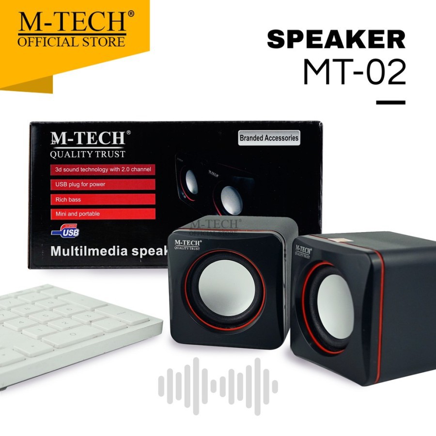 SPEAKER M-TECH MT-02 U-CUBE USB POWER JEK 3.5mm TRS STEREO VOL CTRL