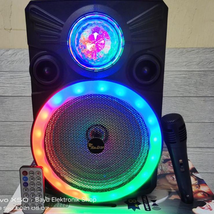 Barang Pilihan.. Speaker Bluetooth Portabel Jinlong JL-1828 Anggur 8 Inchi Gratis Mic Dan Remot Salo