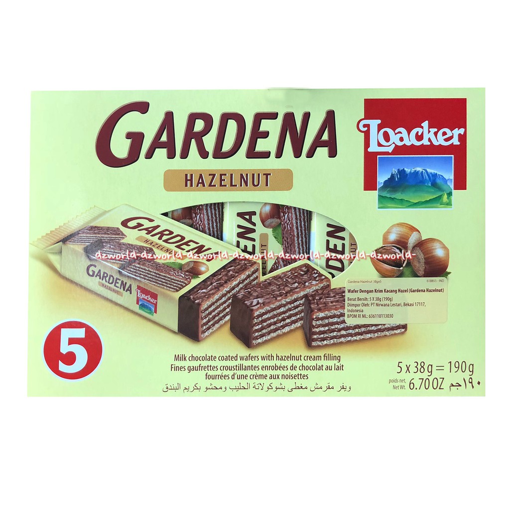 Loacker Gardenia 190gr Tersedia Dalam 2 Varian Wafer Rasa Cokelat dan Hazelnut