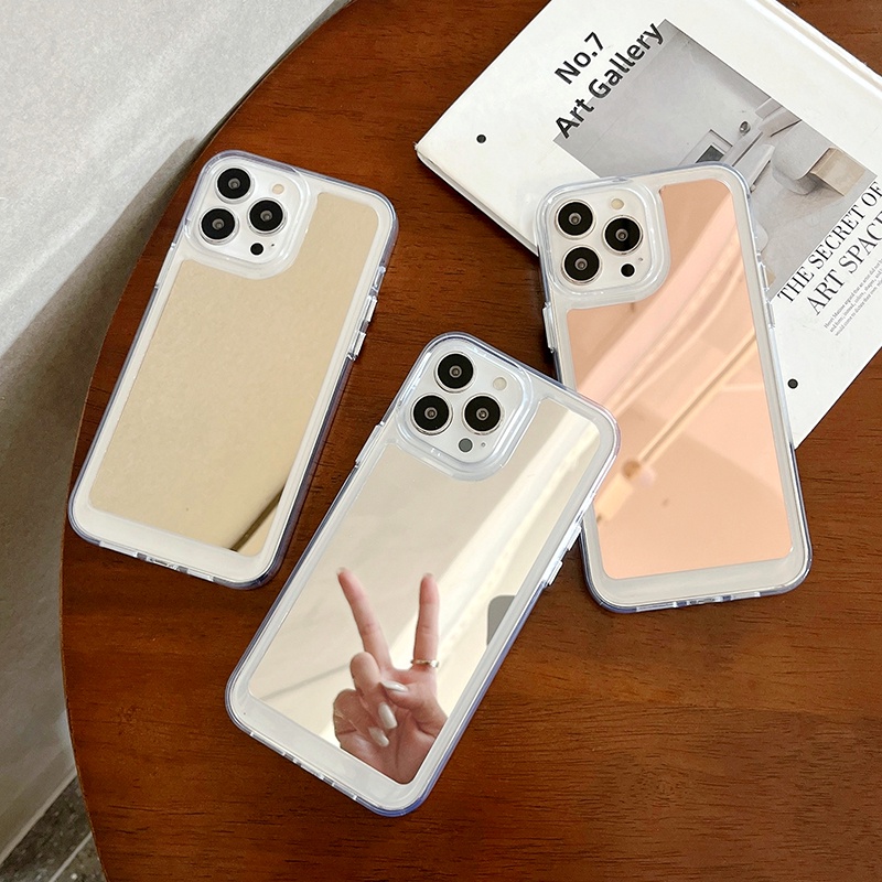 Casing Hardcase iPhone 11 Pro MAX 12 13 Pro MAX 12 Pro X XS MAX XR shockproof Aksen Cermin