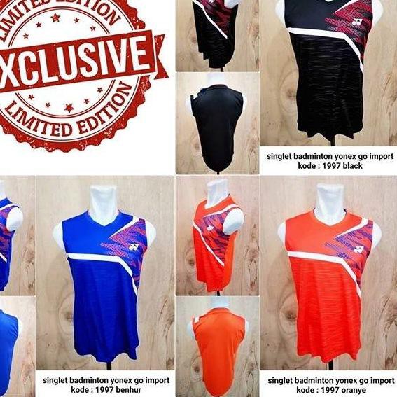 TBP Baju singlet badminton yonex 1997 kaos badminton jersey yonex grade ori import .