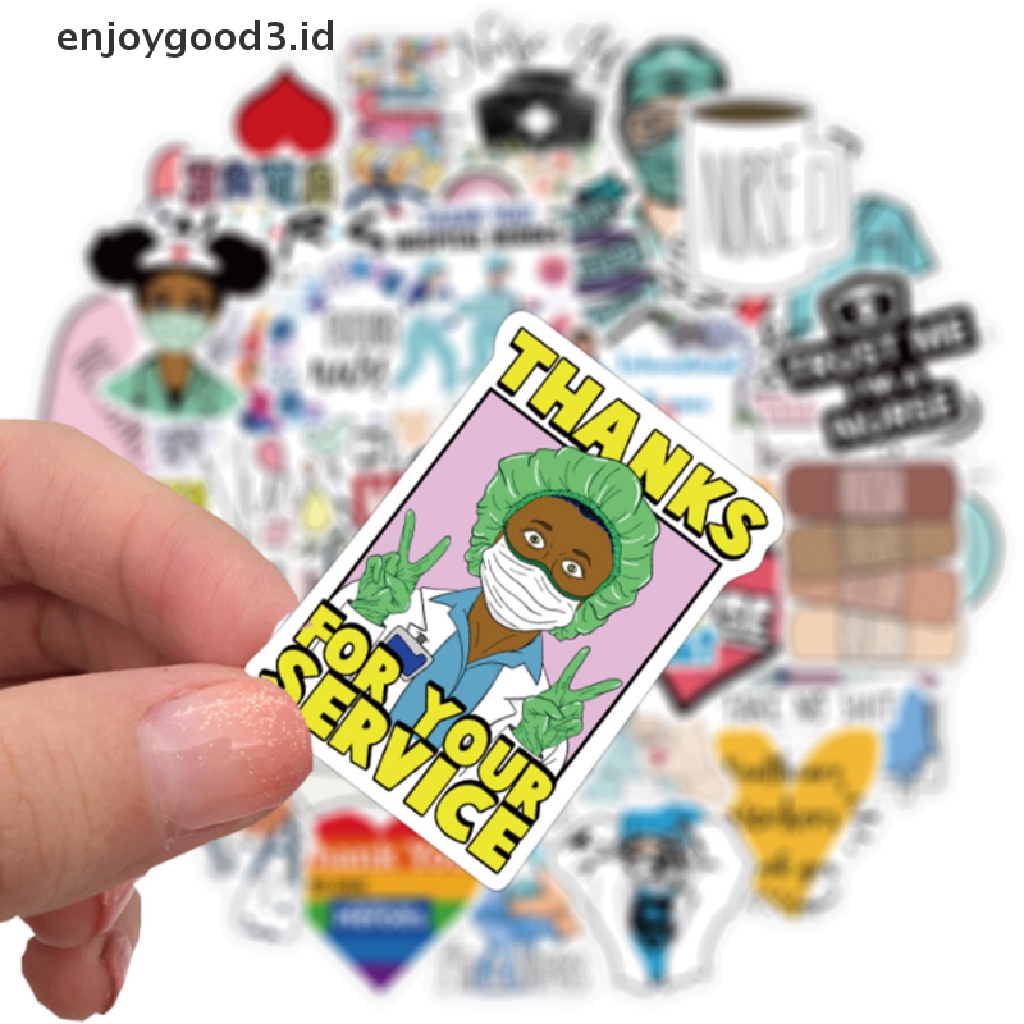 100pcs Stiker Vinyl Desain Dokter Perawat Untuk Dekorasi Koper / Laptop / Scrapbook