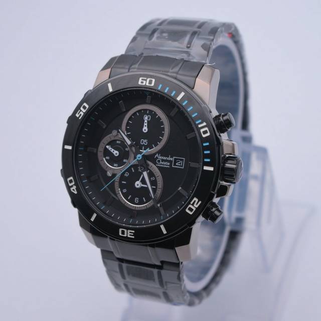 Jam Tangan Pria Alexandre Christie Original AC 6473 Black Grey