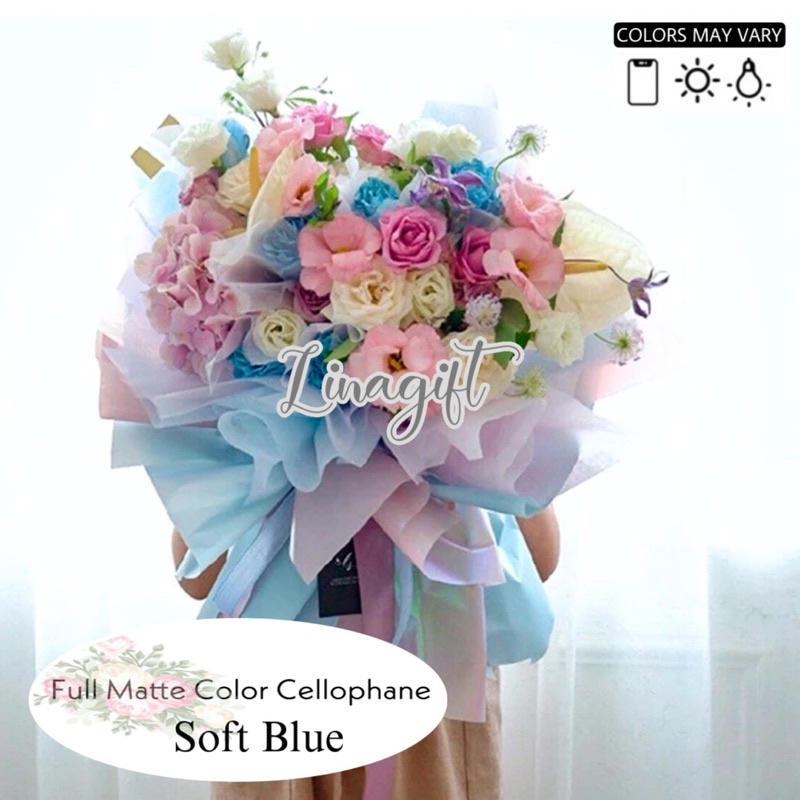 ( 5 Lembar ) FULL MATTE COLOR - FLOWER WRAPPING PAPER MATTE GOLD SOLID COLOR PLASTIC CELLOPHANE - KERTAS BUNGA BUKET FLORIST